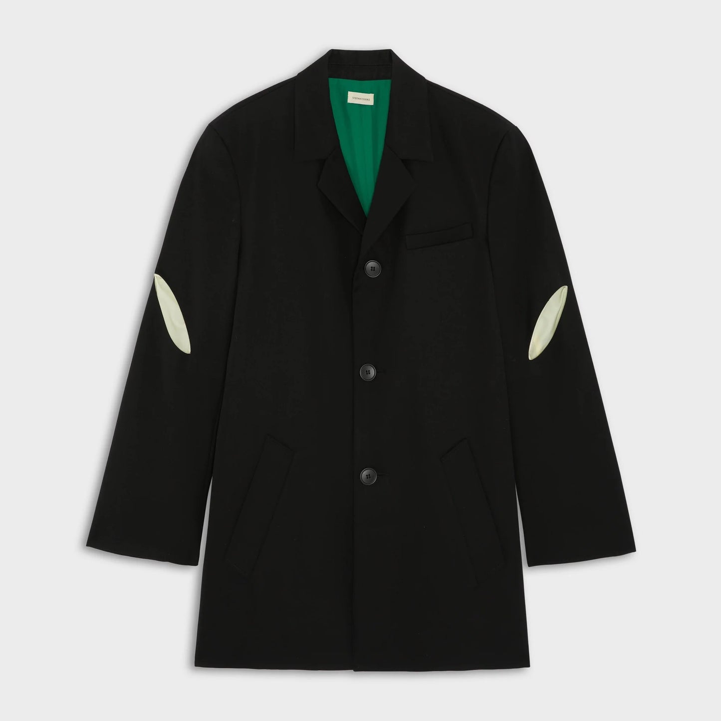 SLASHED COAT IN BLACK