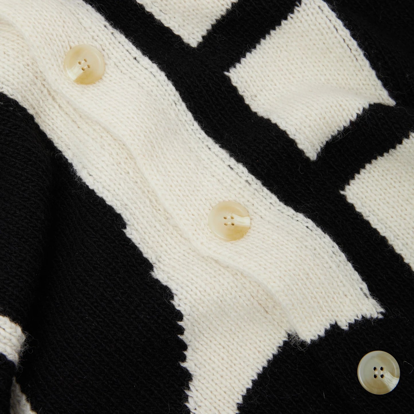GOTHIC FONT CARDIGAN IN CREAM & BLACK
