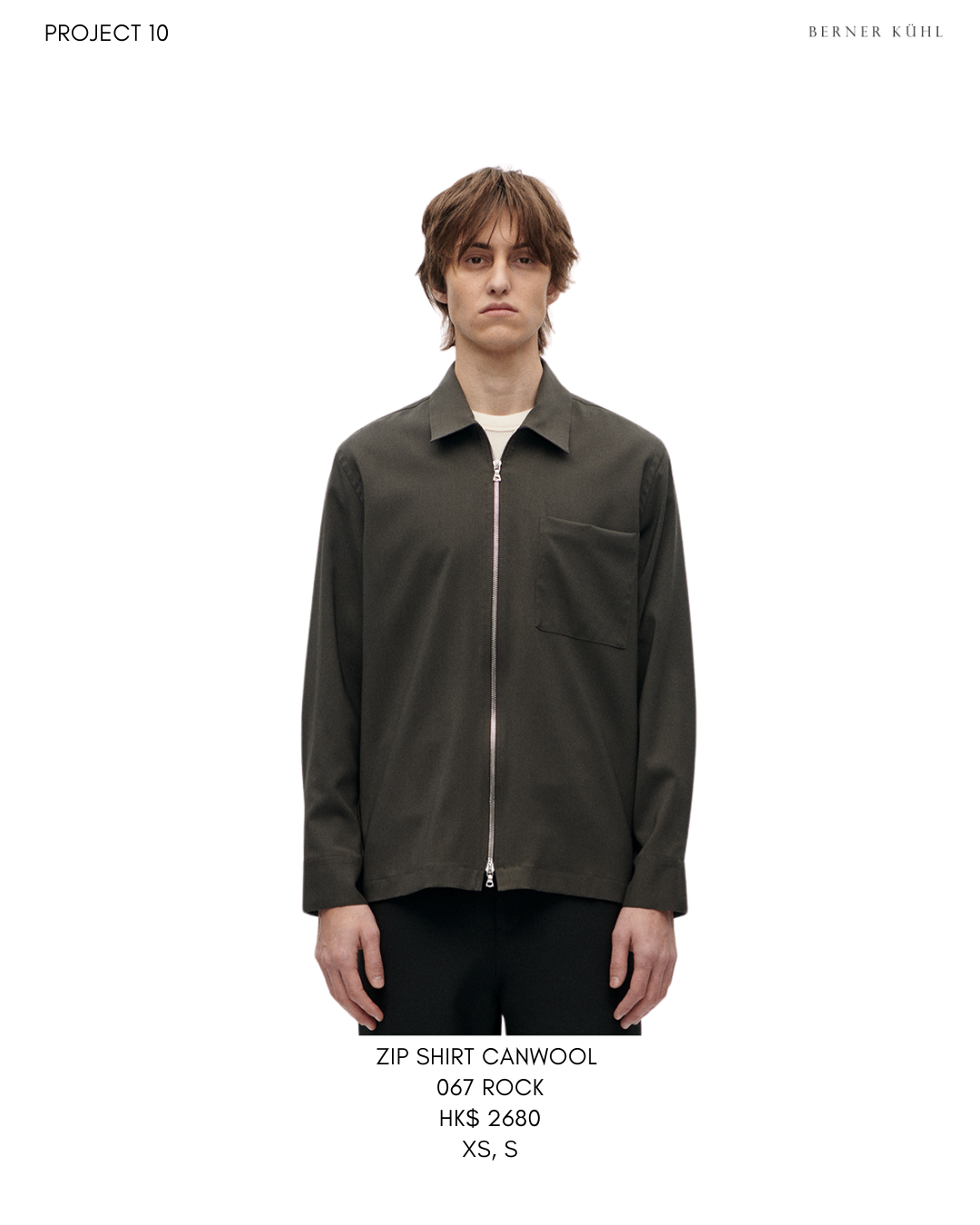 Zip Shirt Canwool 067 Rock