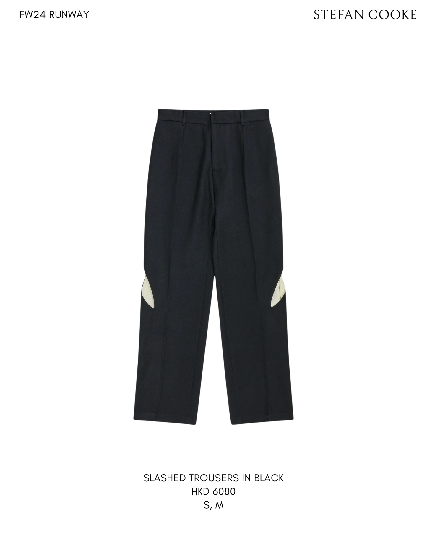 Slashed Trousers in BLACK