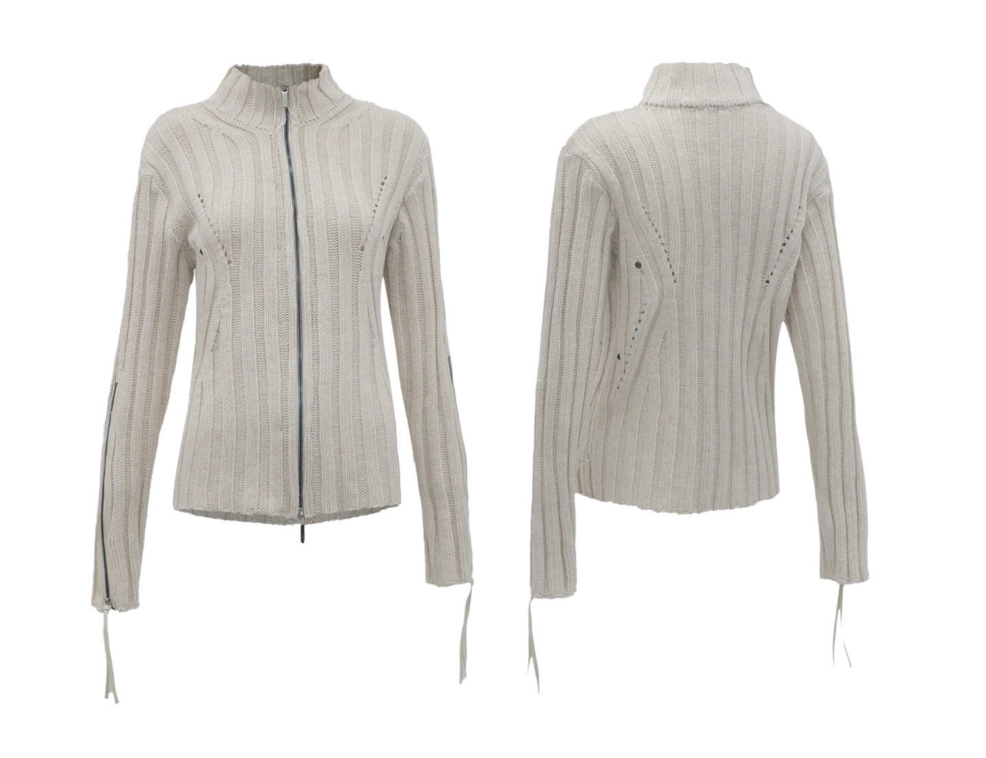 BEIGE SURE SOFT KNIT ZIP-UP (UNISEX)