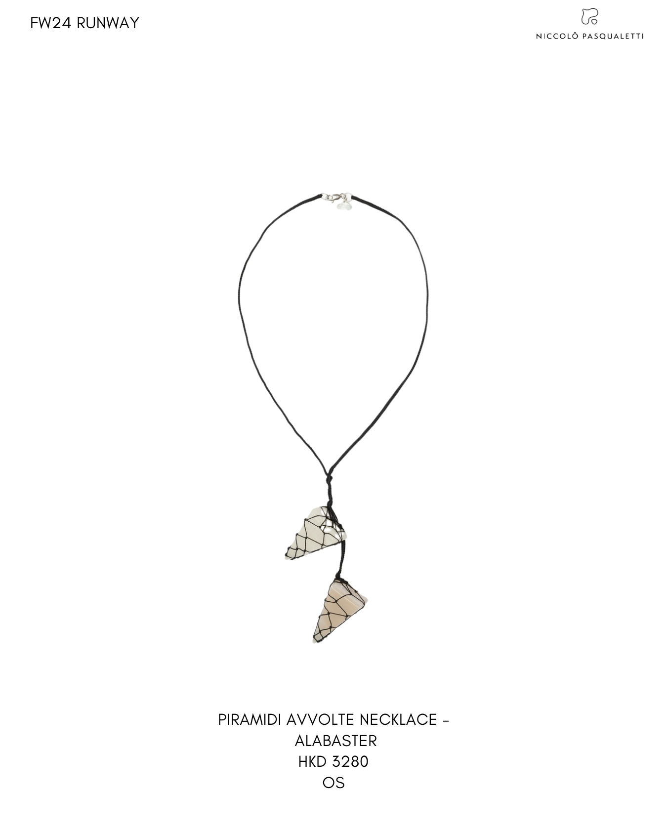 PIRAMIDI AVVOLTE NECKLACE -  ALABASTER