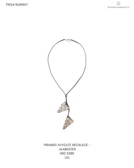 PIRAMIDI AVVOLTE NECKLACE -  ALABASTER