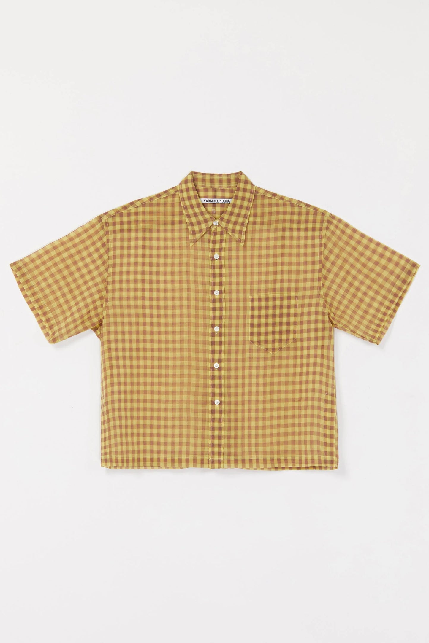 YELLOW CHECKED BOLD SQUARE SHIRT