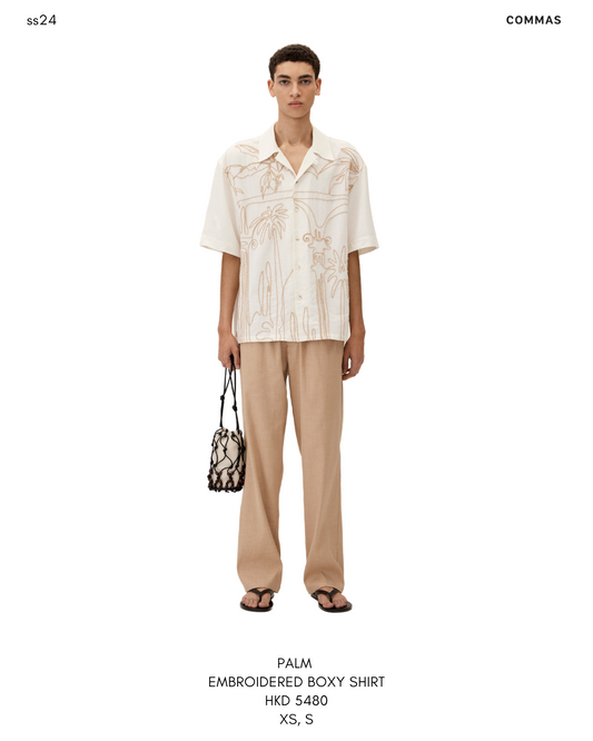 palm  embroidered boxy shirt