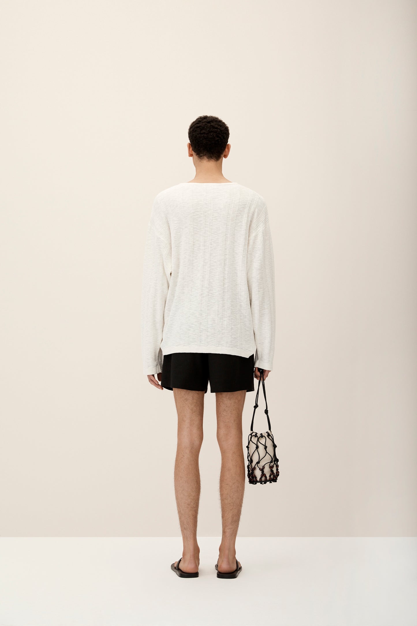 OFF WHITE  TEXTURED LONG SLEEVE T-SHIRT