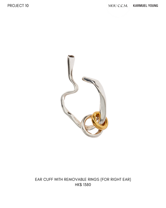 Ear Cuff with Removable Rings (Silver & Gold)