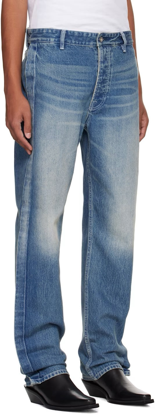 Blue Rectangle XY-plane Washed Jeans