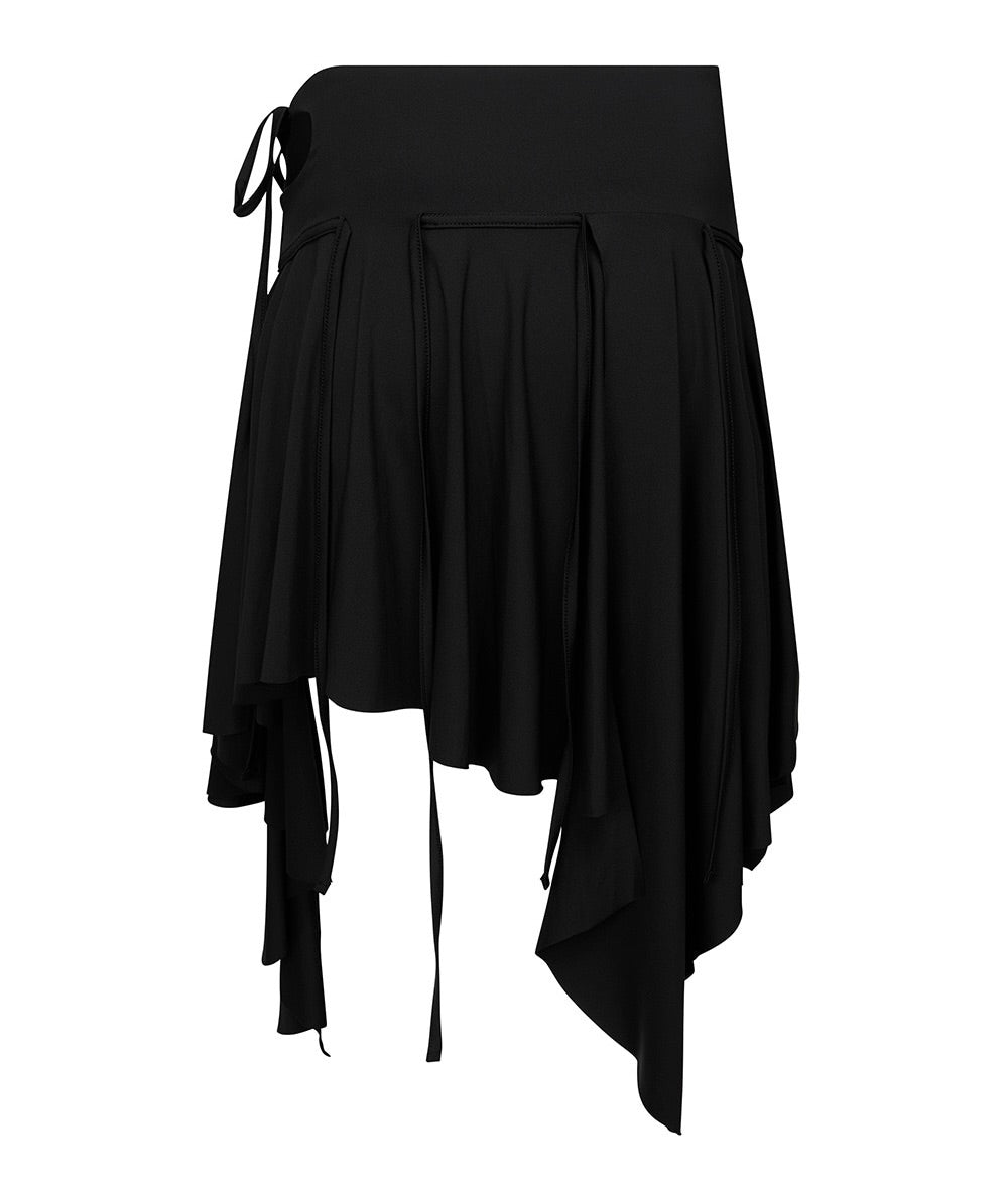 BLACK FLOW LAYERED SKIRT