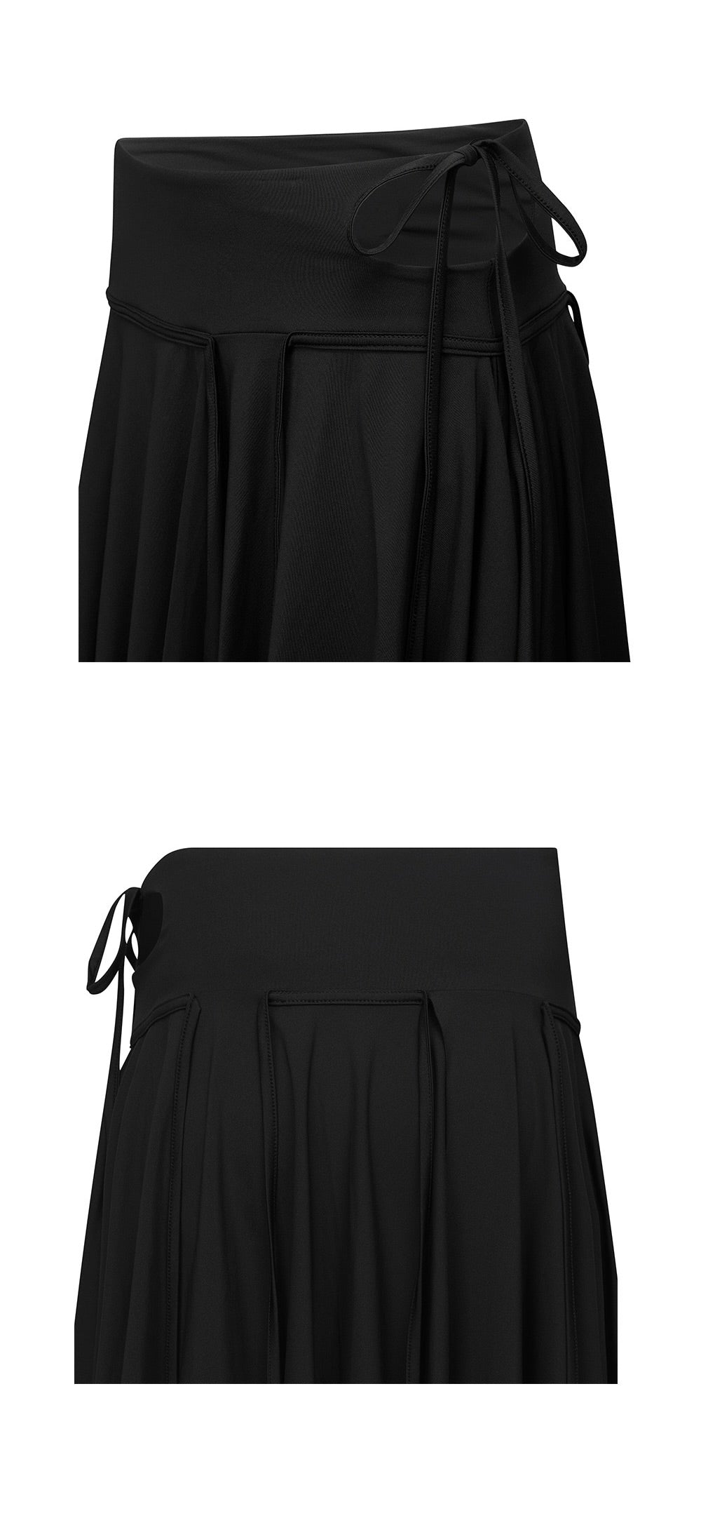 BLACK FLOW LAYERED SKIRT