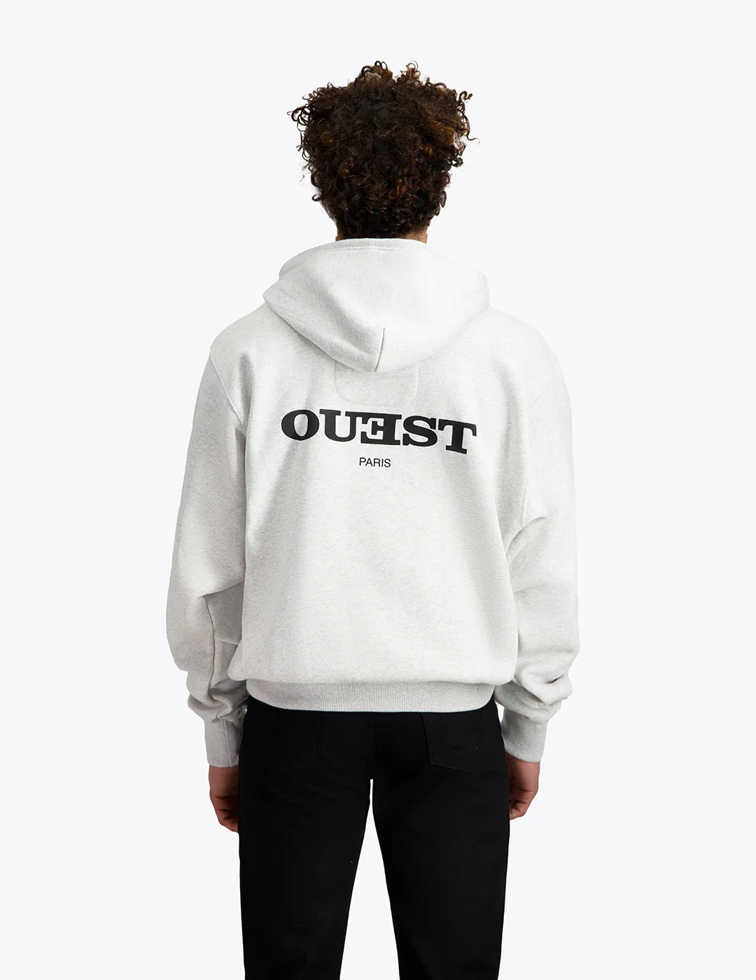 THE LOGO HOODIE IN HEATHER GREY BRUSHED FLEECE