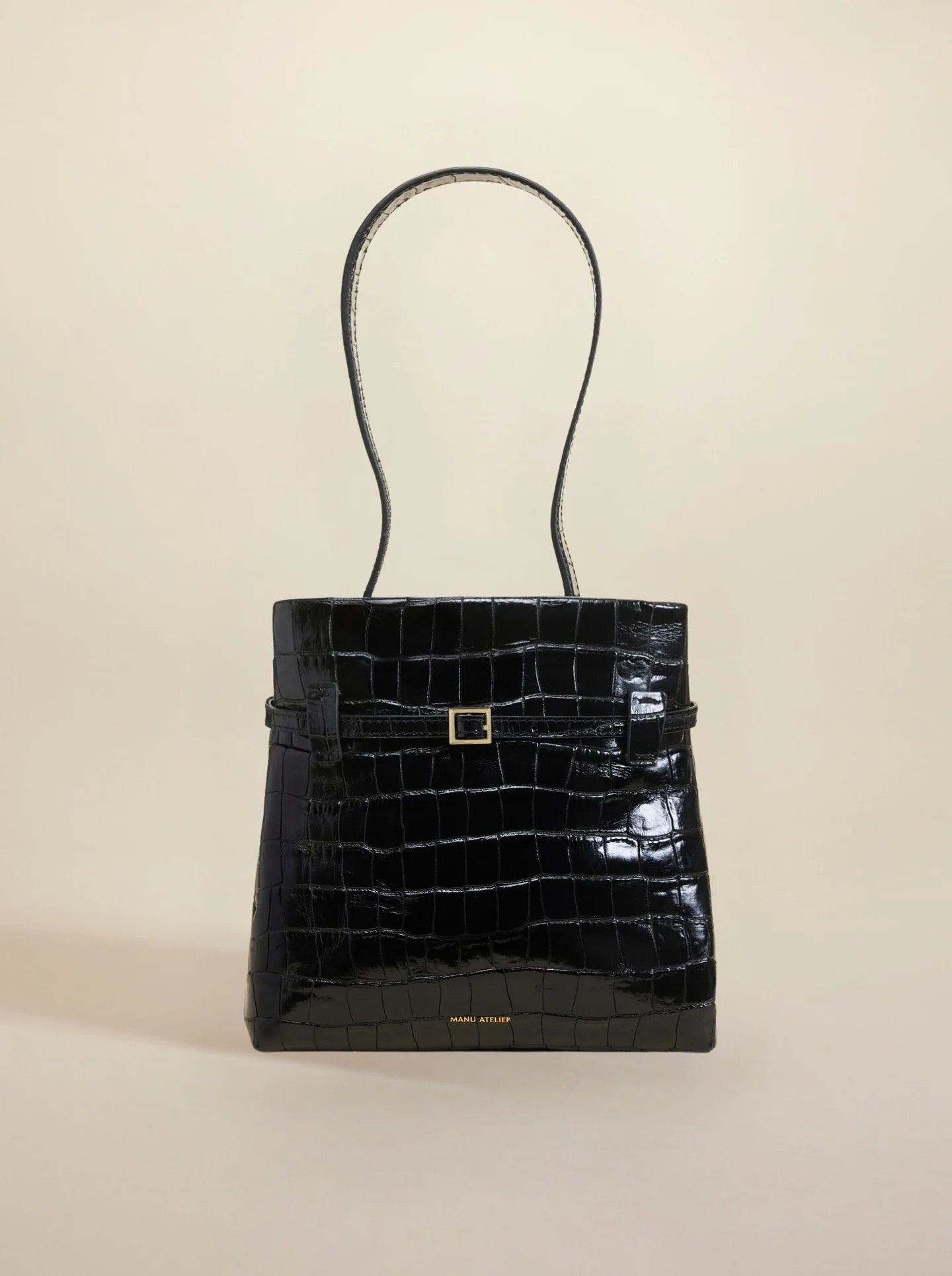 Mini Tote du Jour Bag Black Croc