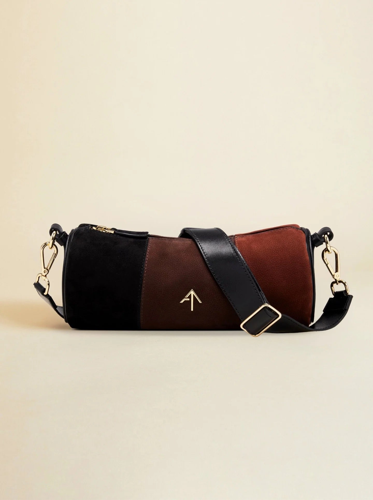 Cylinder Bag Black Suede & Deep Brown Nubuck & Reddish Brown Nubuck