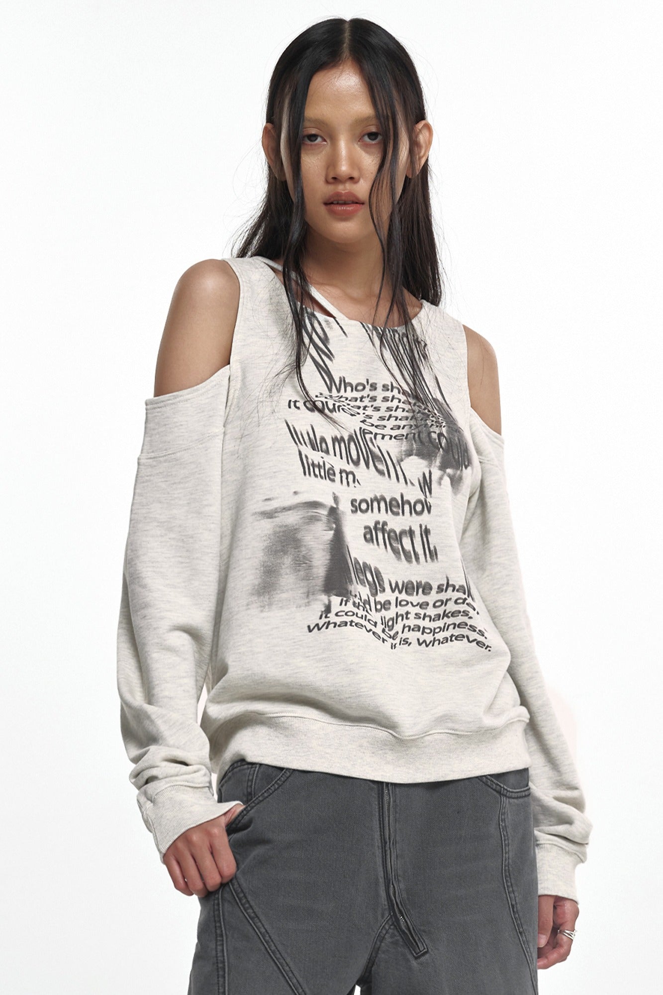 OATMEAL BARE SWEAT SHIRT