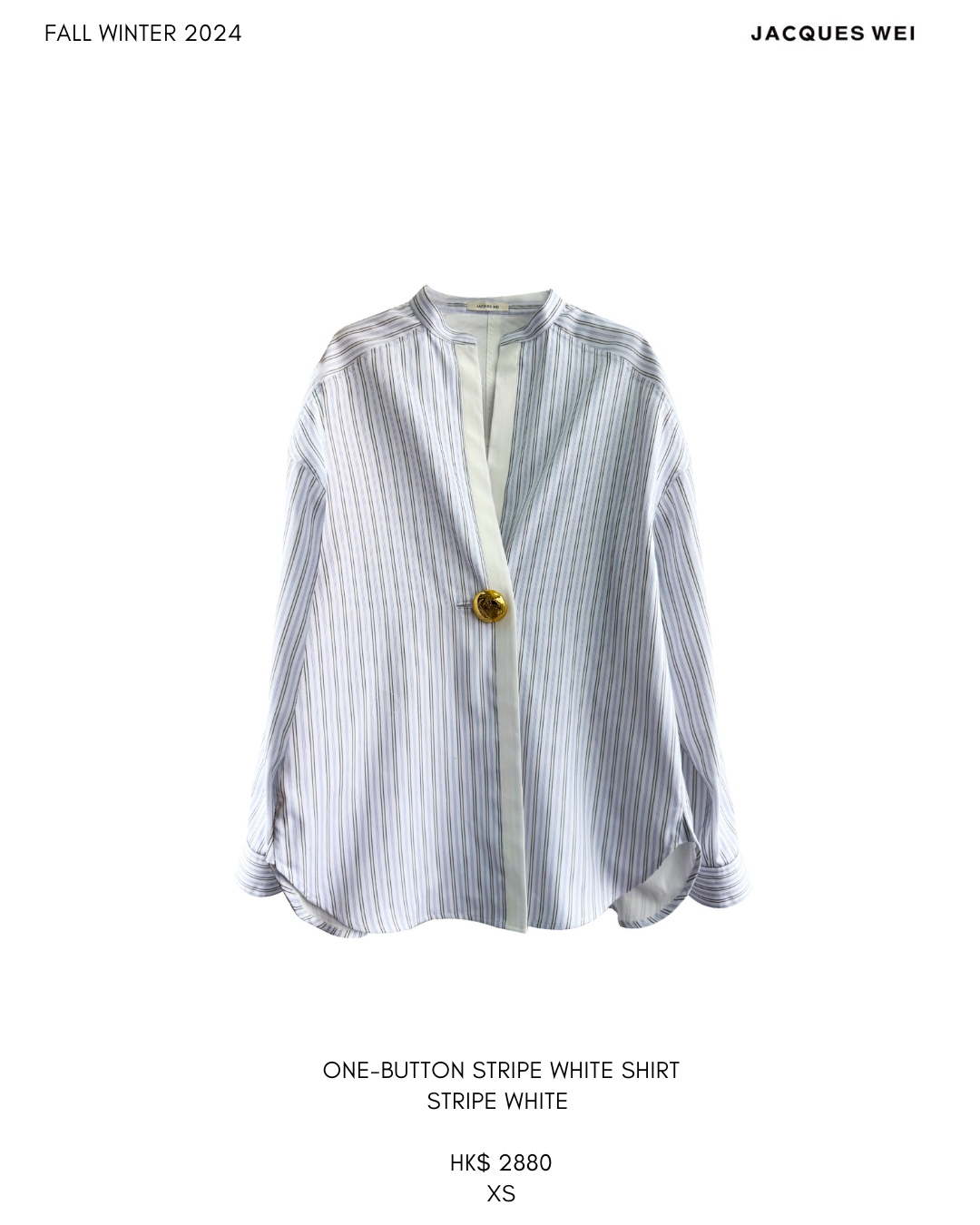 One-Button Stripe White Shirt Stripe White