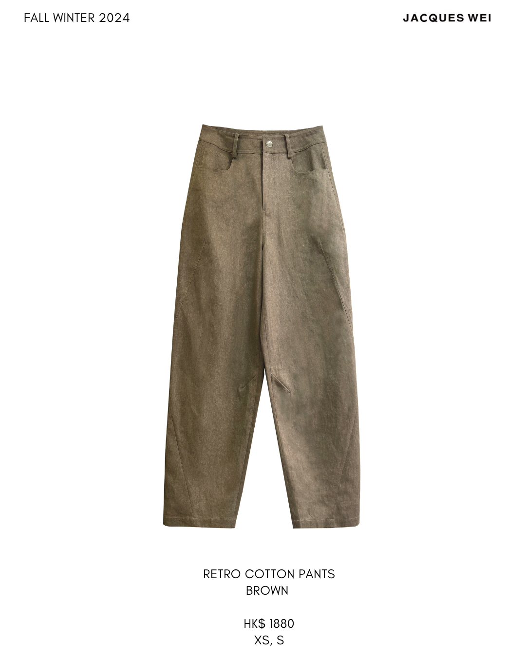 RETRO Cotton Pants Brown