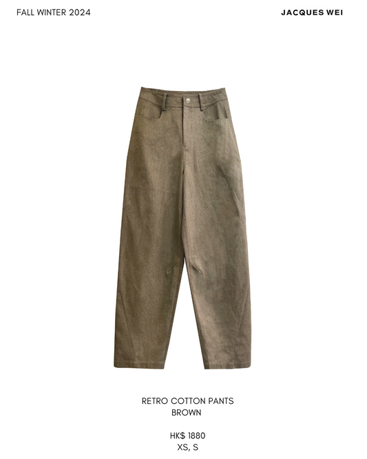 RETRO Cotton Pants Brown