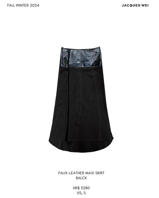 Faux-Leather Maxi Skirt balck