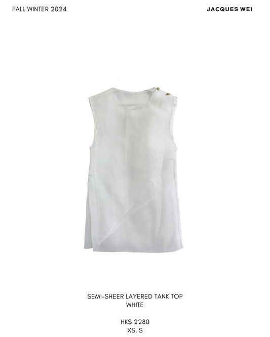 Semi-sheer Layered Tank Top WHITE