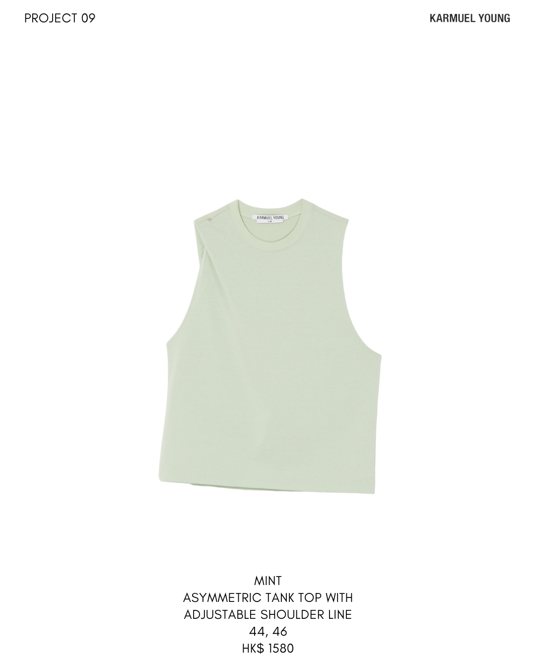 MINT ASYMMETRIC TANK TOP WITH ADJUSTABLE SHOULDER LINE