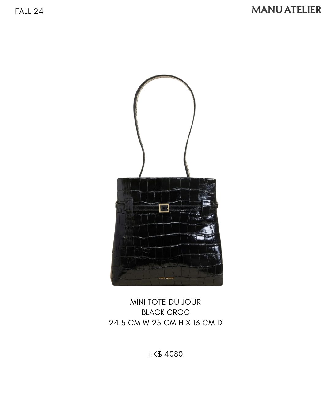 Mini Tote du Jour Bag Black Croc