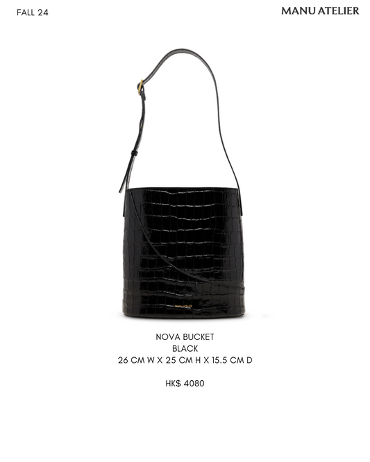 NOVA BUCKET BAG BLACK CROC