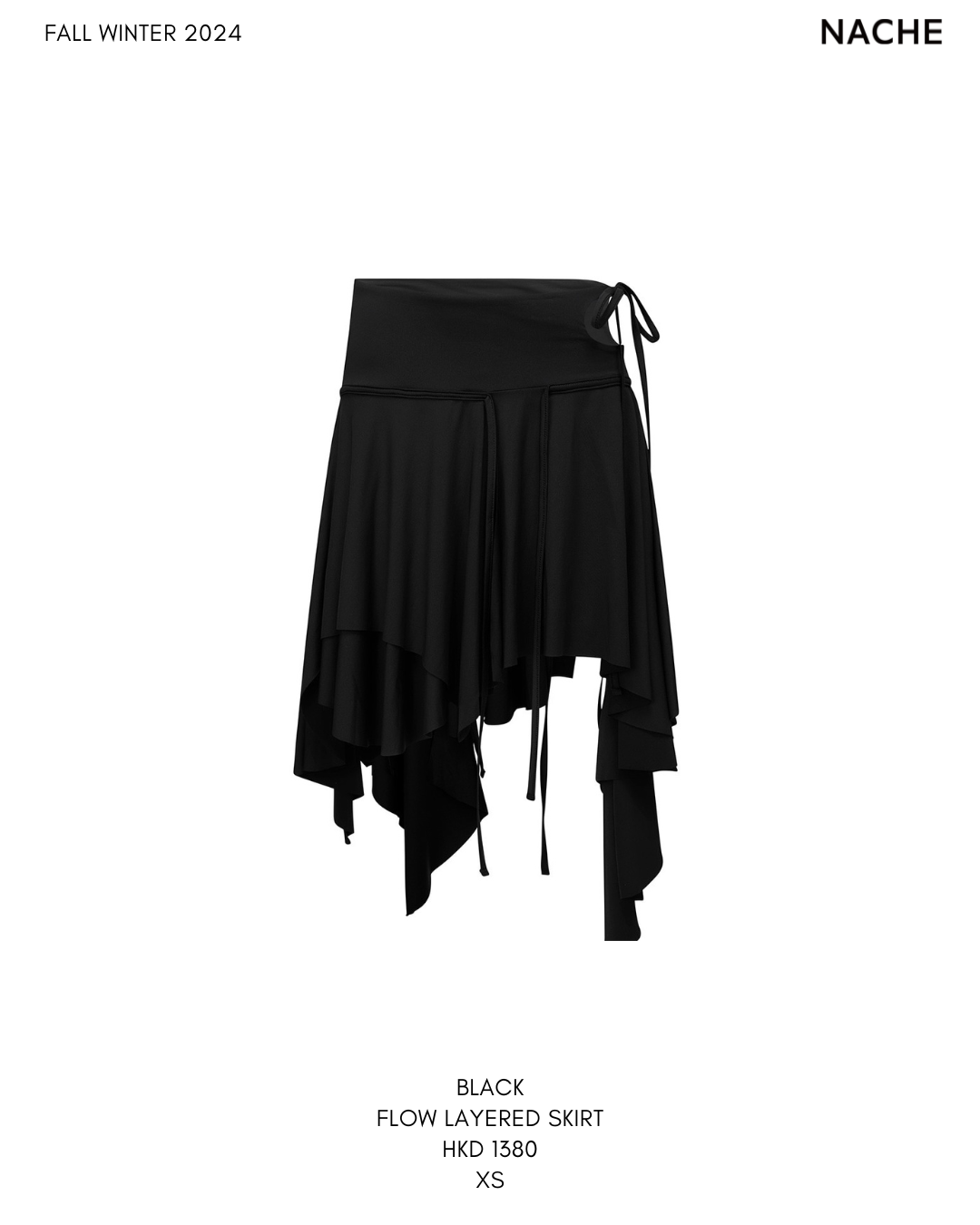 BLACK FLOW LAYERED SKIRT