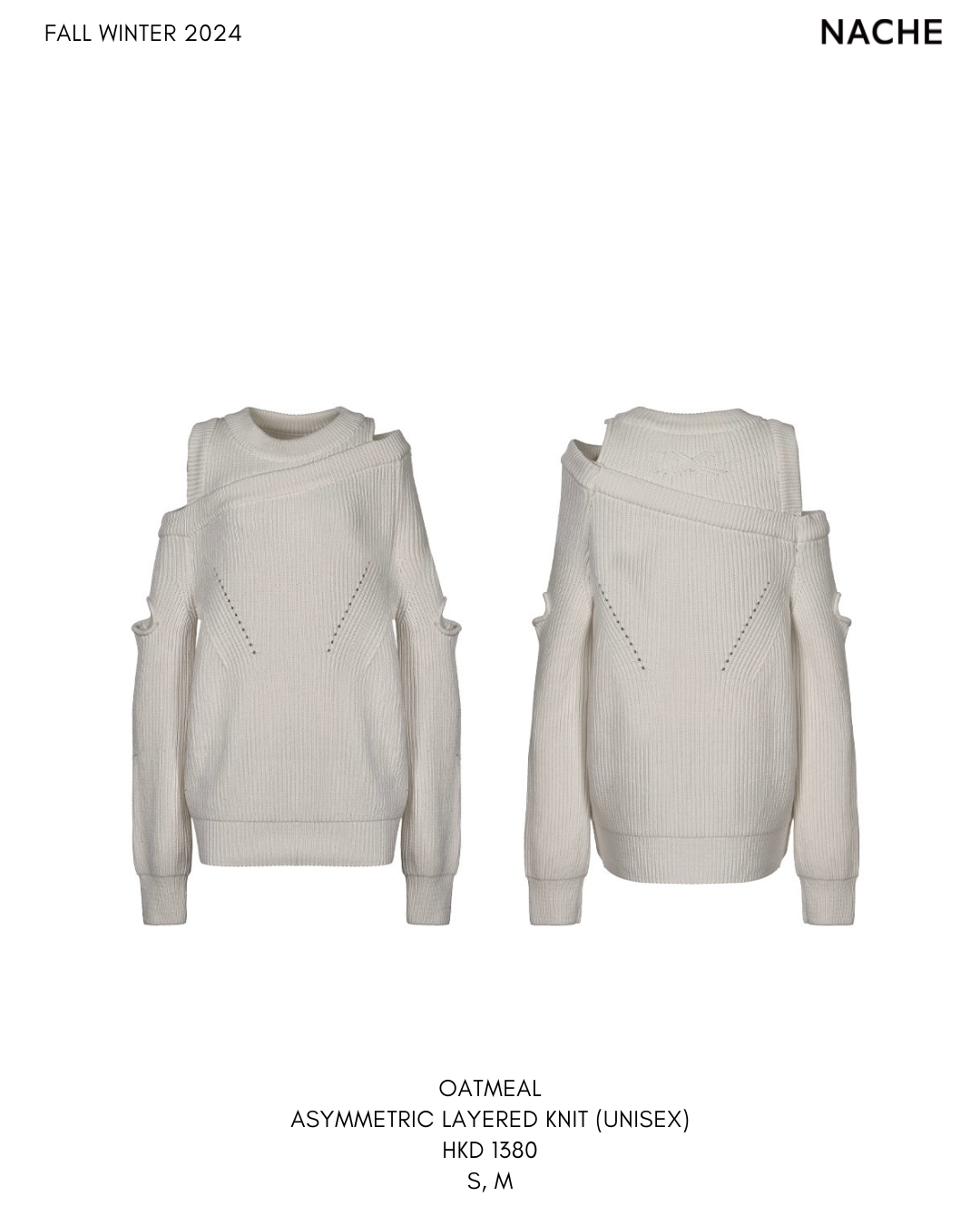 OATMEAL ASYMMETRIC LAYERED KNIT (UNISEX)