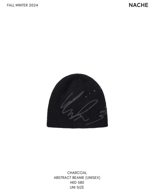 CHARCOAL ABSTRACT BEANIE (UNISEX)