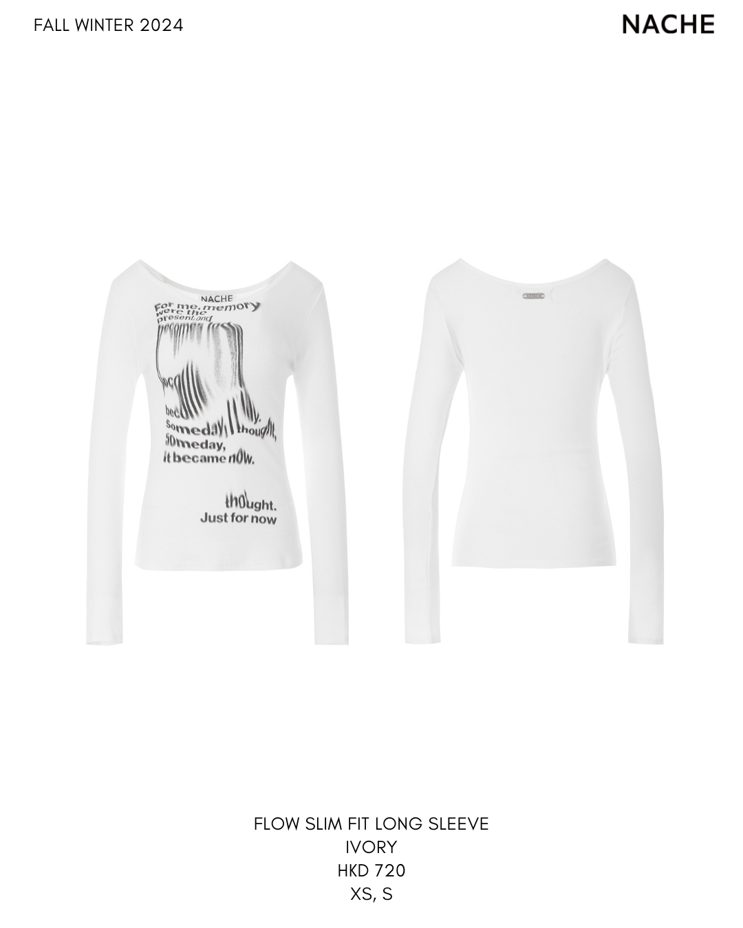 FLOW SLIM FIT LONG SLEEVE TOP IVORY