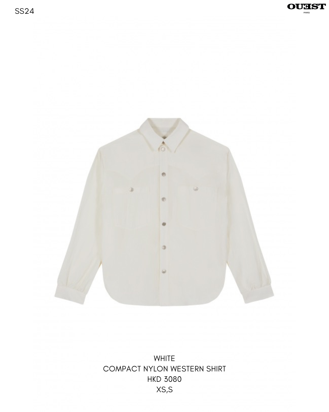 WESTERN SHIRT IN OFF-WHITE COMPACT NYLON POPLIN