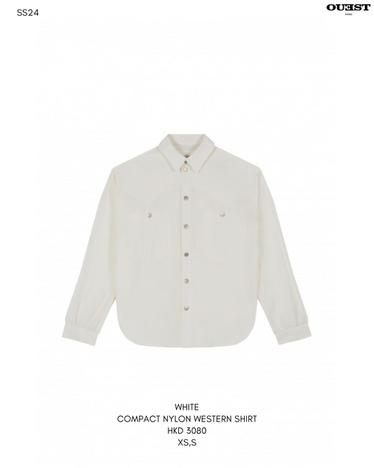 WESTERN SHIRT IN OFF-WHITE COMPACT NYLON POPLIN