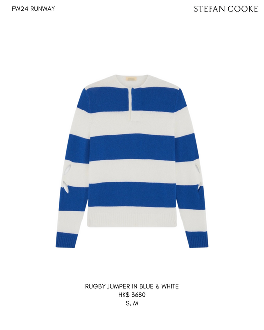 RUGBY JUMPER IN BLUE & WHITE